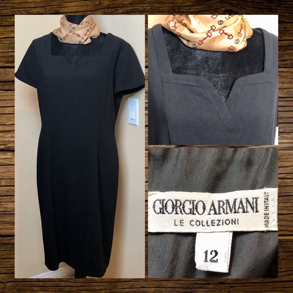 Giorgio Armani Classic Black Dress Size 12 N WOT
